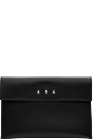 Alexander McQueen - Pochette enveloppe noire Skull & Stud