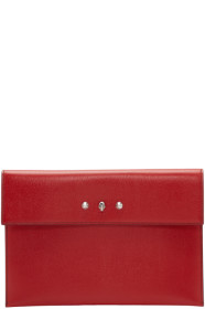 Alexander McQueen - Pochette enveloppe rouge Skull Studs