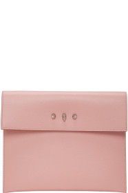 Alexander McQueen - Pink Skull Studs Envelope Pouch