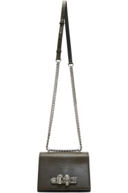 Alexander McQueen - Sac embossé façon lézard kaki Small Jewelled