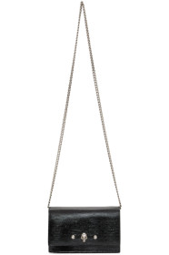 Alexander McQueen - Sac clouté embossé façon lézard noir Mini Skull