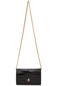 Alexander McQueen - Sac embossé façon croco noir Mini Skull
