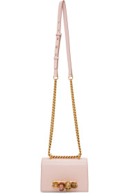 Alexander McQueen - Pink Croc Jewelled Mini Satchel
