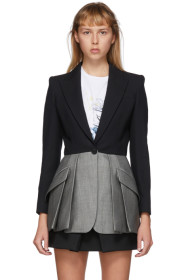 Alexander McQueen - Black & Grey Colorblock Blazer