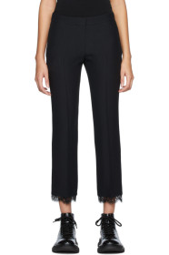 Alexander McQueen - Black Lace Crepe Trousers