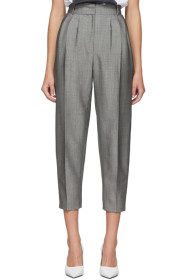Alexander McQueen - Grey Pleated Peg Trousers