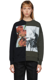 Alexander McQueen - ブラック & カーキ ハイブリッド フローラル スウェットシャツ