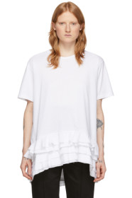 Alexander McQueen - ホワイト ラッフル T シャツ