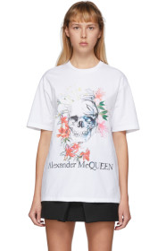 Alexander McQueen - 白色 Romantic Skull 棉质 T 恤