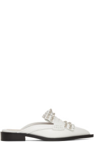 Alexander McQueen - White Punk Fringe Slip-On Loafers