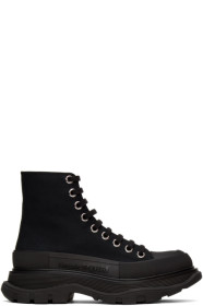 Alexander McQueen - Black Tread Slick Platform High Sneakers