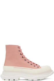 Alexander McQueen - Pink Tread Slick Platform High Sneakers