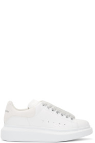 Alexander McQueen - White Glitter Tab Oversized Sneakers