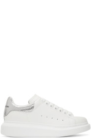 Alexander McQueen - SSENSE Exclusive Off-White & Silver Hammered Oversized Sneaker