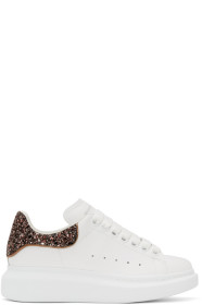 Alexander McQueen - SSENSE Exclusive White & Pink Glitter Oversized Sneakers