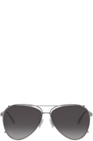 Alexander McQueen - Silver Aviator Clip-On Sunglasses