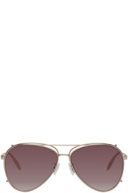 Alexander McQueen - Gold Aviator Clip-On Sunglasses
