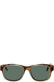 Alexander McQueen - Tortoiseshell & Gold Rectangular 54 Sunglasses