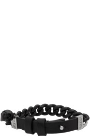 Alexander McQueen - ブラック & シルバー チェーン スカル ブレスレット