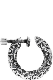 Alexander McQueen - シルバー フープ シングル イヤリング