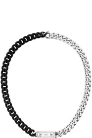 Alexander McQueen - ブラック & シルバー アイデンティティ チェーン ネックレス