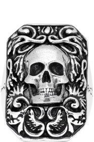 Alexander McQueen - Bague argentée Snake Tag