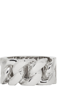 Alexander McQueen - Bague à chaîne argentée Identity