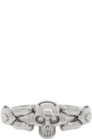 Alexander McQueen - Bague texturée argentée Skull