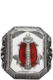 Alexander McQueen - Silver Beetle Resin Ring