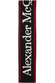 Alexander McQueen - Black & White Wool Selvedge Scarf