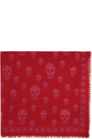 Alexander McQueen - Red & Pink Orient Skull Scarf
