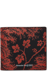Alexander McQueen - Portefeuille noir et rouge Ivy Print