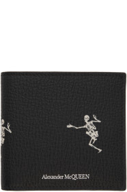 Alexander McQueen - Portefeuille noir et blanc cassé Dancing Skeleton