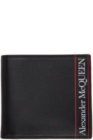 Alexander McQueen - Portefeuille à deux volets et logo noir et rouge