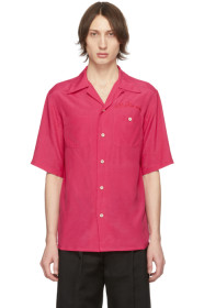 Alexander McQueen - Chemise de bowling à logo rose