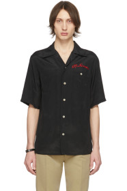 Alexander McQueen - Chemise de bowling à logo noire