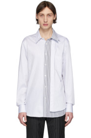 Alexander McQueen - Chemise rayée étagée noire et blanche