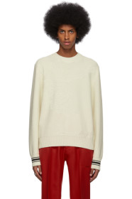 Alexander McQueen - Pull en laine texturée blanc cassé Skull