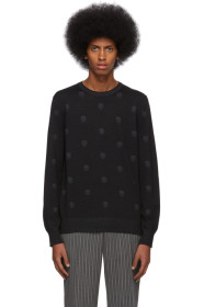 Alexander McQueen - Pull en laine noir All Over Skull