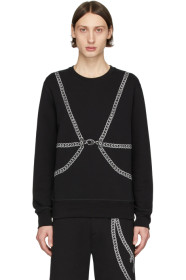 Alexander McQueen - Black Chain Embroidery Sweatshirt