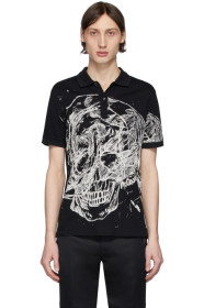 Alexander McQueen - Polo noir Skull Print