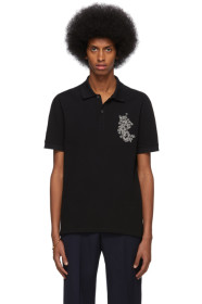 Alexander McQueen - Polo à logo brodé noir