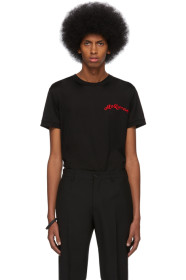 Alexander McQueen - T-shirt mercerisé à logo noir