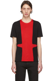 Alexander McQueen - T-shirt à panneaux noir et rouge
