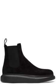 Alexander McQueen - ブラック スエード チェルシー ブーツ