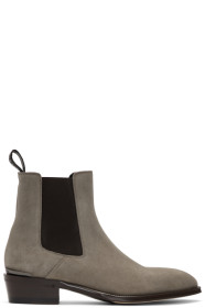 Alexander McQueen - グレー スエード チェルシー ブーツ