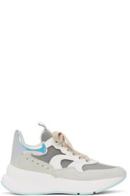 Alexander McQueen - White & Blue Leather Sneakers