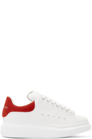 Alexander McQueen - ホワイト & レッド オーバーサイズ スニーカー