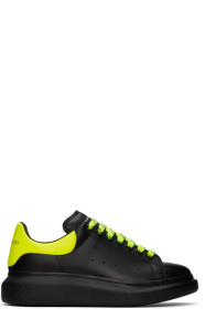Alexander McQueen - Baskets surdimensionnées noires et jaunes exclusives à SSENSE