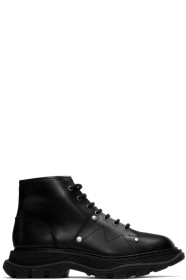 Alexander McQueen - ブラック トレッド レースアップ ブーツ